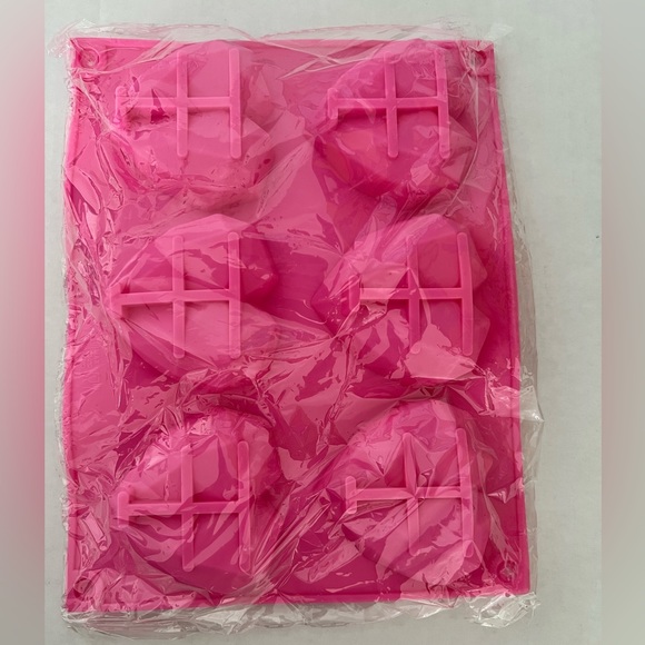2 Pc-6 Cavity Geometric Heart Silicone Mold, Baking, Handmade Soap, Candy - Picture 8 of 8